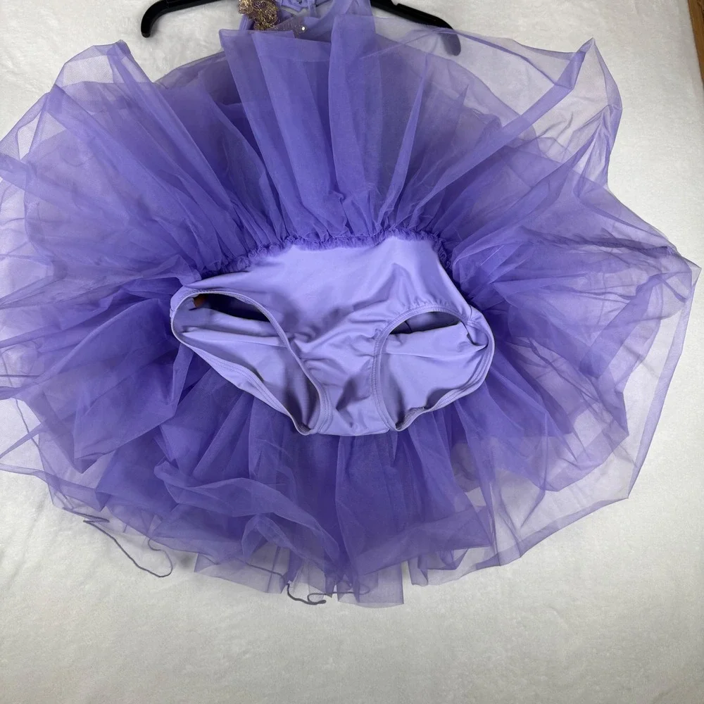 Revolution Dancewear Kids XLC Purple Gold Sequin Ballet Tutu Costume RC25706